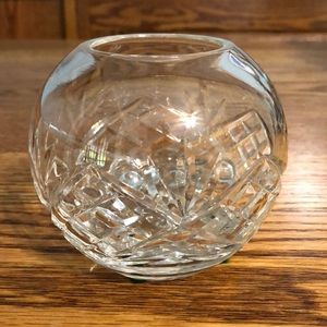 Cut Glass Round Vase with decorative marbles